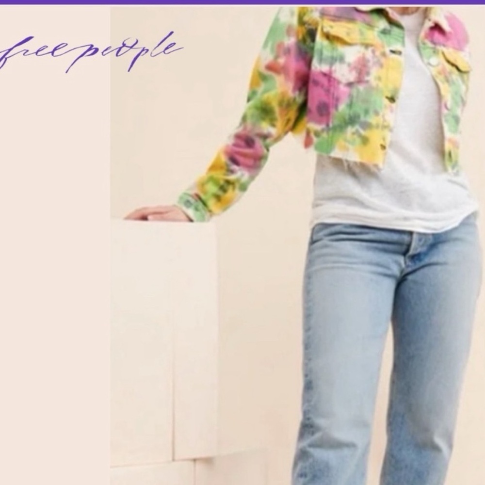 Free People Multicolor Tie-Dye Cropped Jacket - Picture 2 of 5
